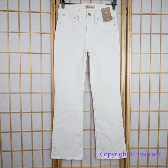 NEW Madewell Kick Out Crop Jeans in pure white, 24 - Picture 3 of 16